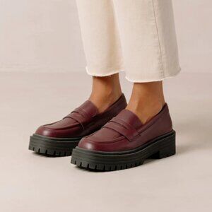 Alohas Svegan Mask Beet Purple Vegan Leather Loafers - Size 37